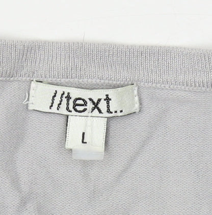 Text Women's Grey Floral Jumper L Casual
