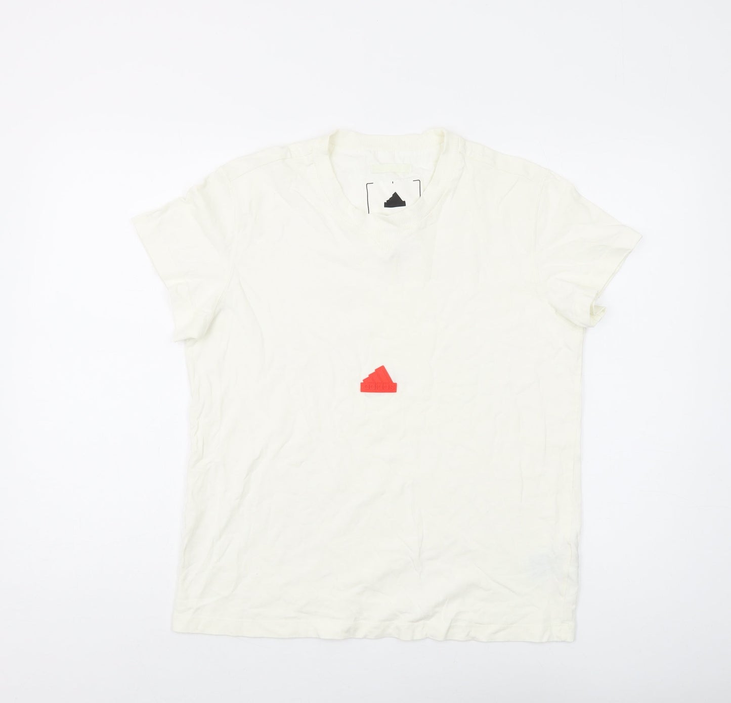 Adidas Unisex White T-Shirt L Basic Crew Neck