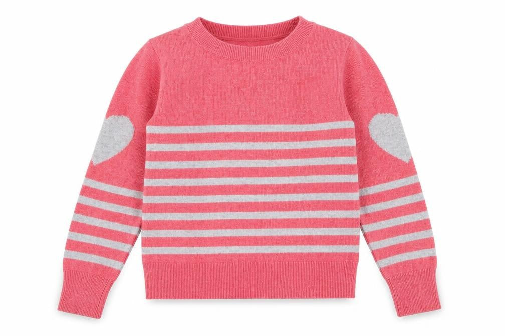 Mint Velvet Girls Pink Striped Pullover Jumper, Size 6 Years