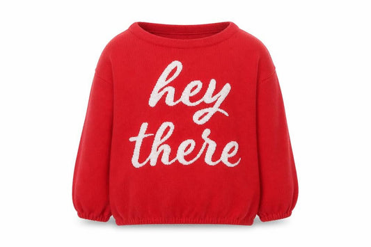 Benetton Girls Red Knit Pullover Jumper 1-2 Years Casual Wear