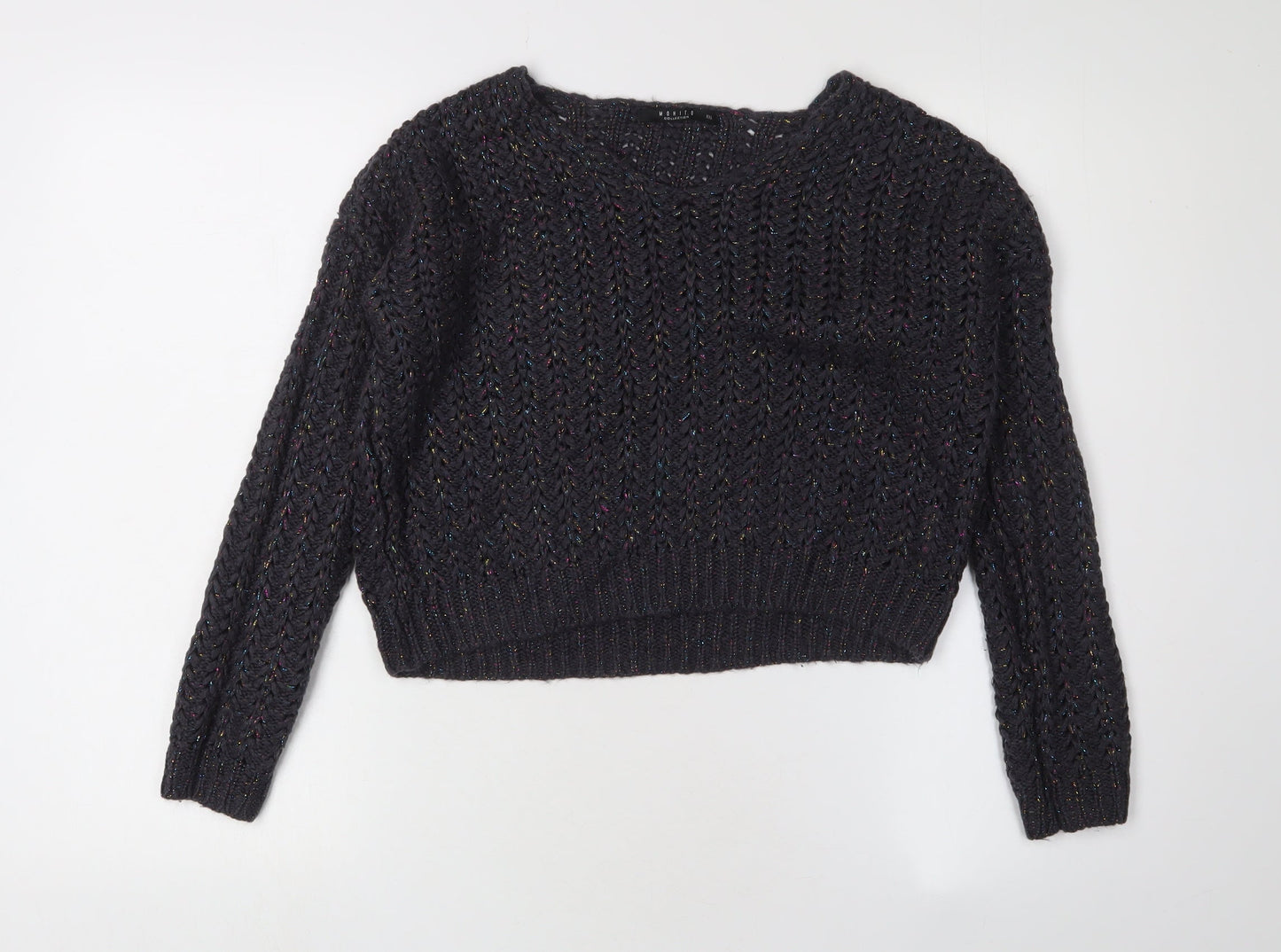 Mohito Women's Black 2XS Cable-Knit Pullover Jumper