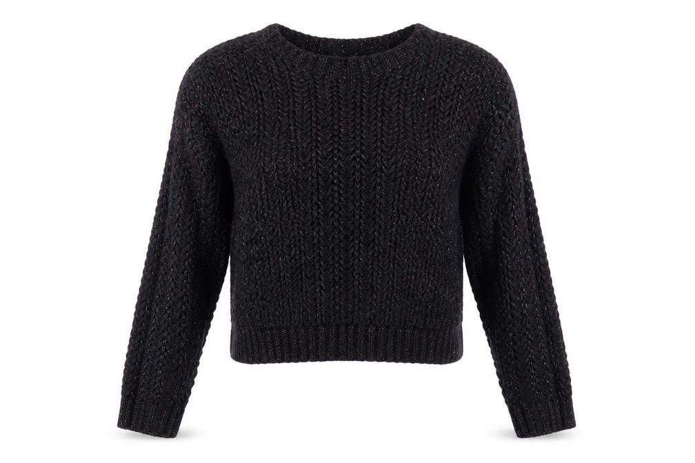 Mohito Women's Black 2XS Cable-Knit Pullover Jumper