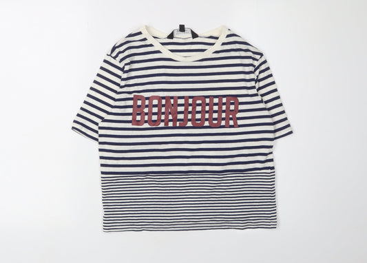 New Look Girls Striped Ringer T-Shirt - Multicoloured Nautical 12-13Y