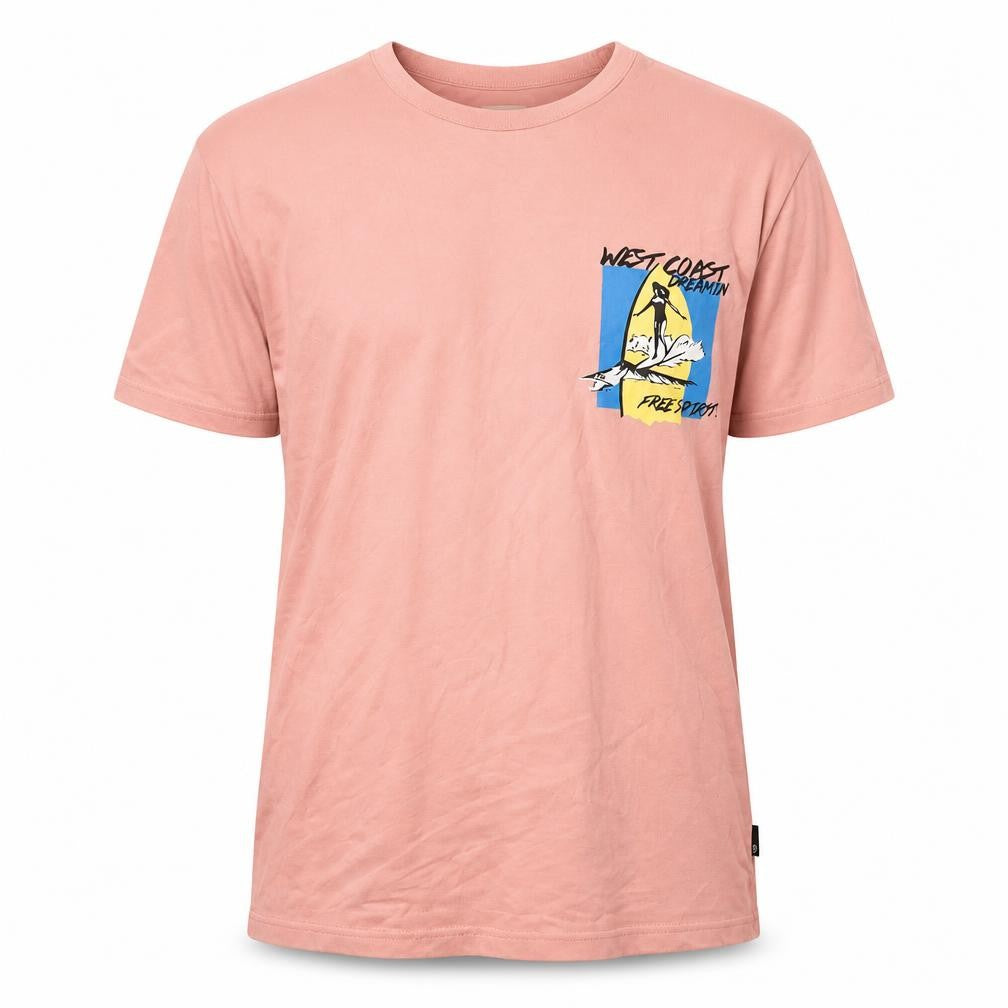Burton Menswear Pink Graphic T-Shirt, Size S, Beach Style