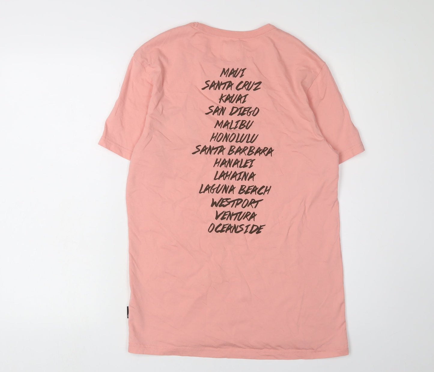 Burton Menswear Pink Graphic T-Shirt, Size S, Beach Style
