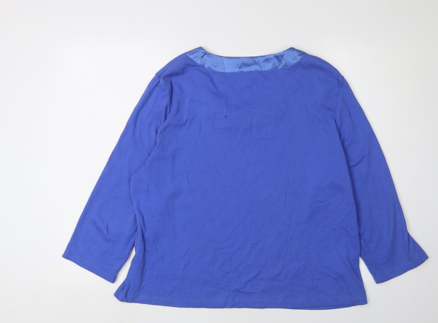 CC Women Blue 2XL 3/4 Sleeve Basic T-Shirt