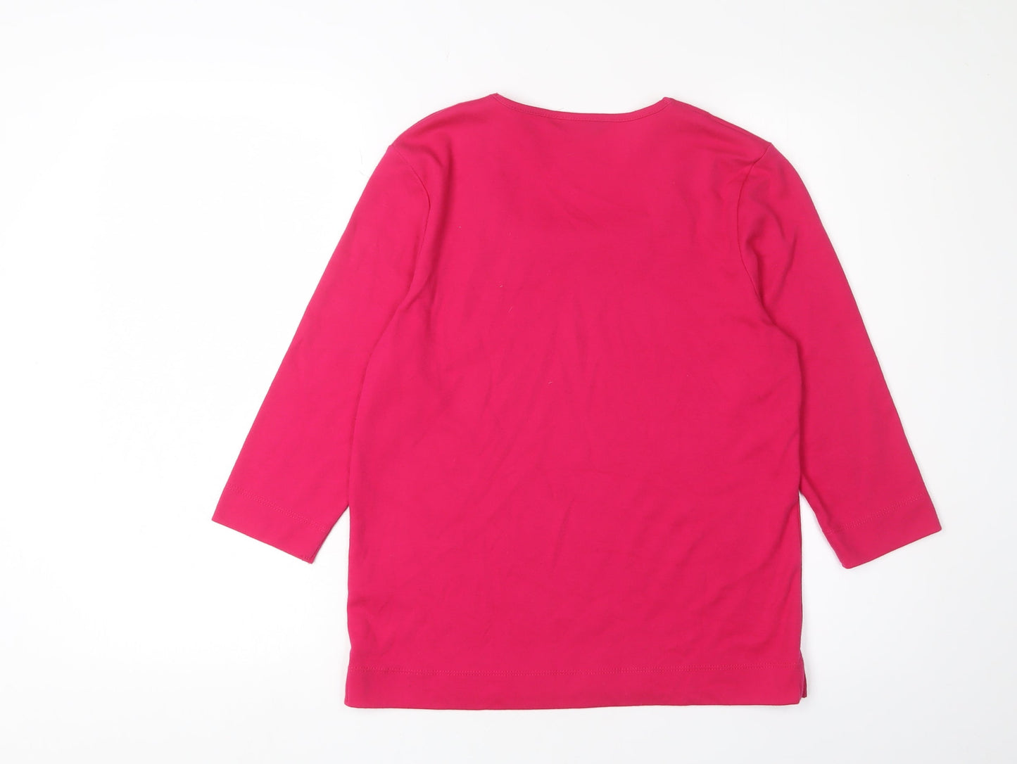 TIGI Women's Pink Beaded 3/4 Sleeve T-Shirt