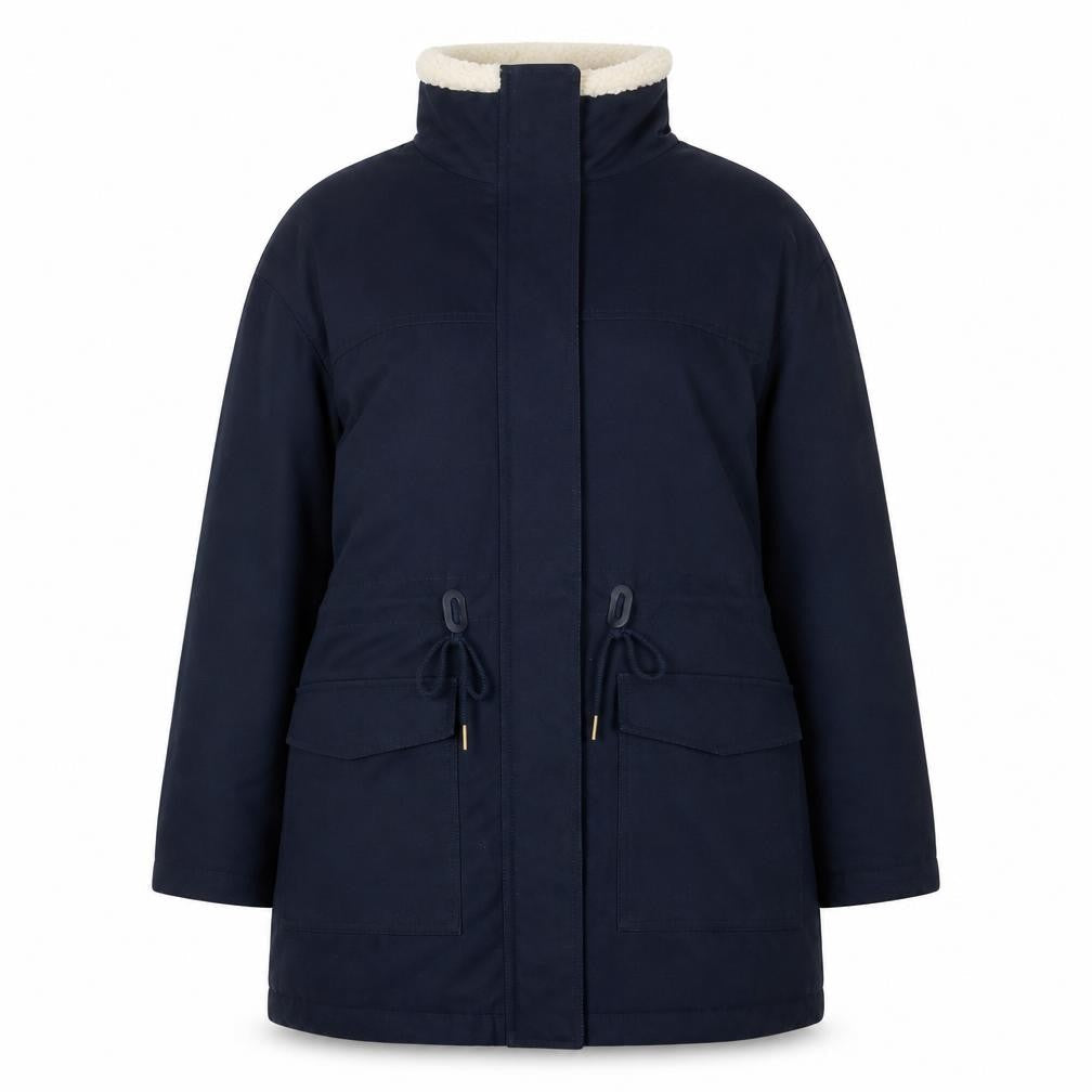 Marks & Spencer Women's Navy Cotton Parka Coat Size 10