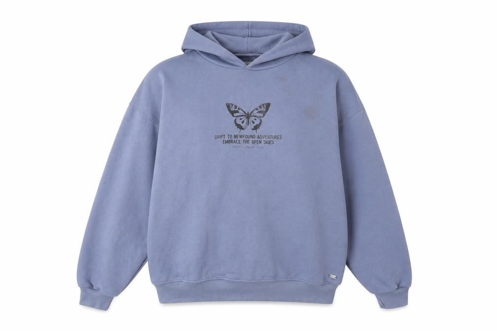 Pull&Bear Teens Blue Hoodie Pullover 2XS Graphic Print