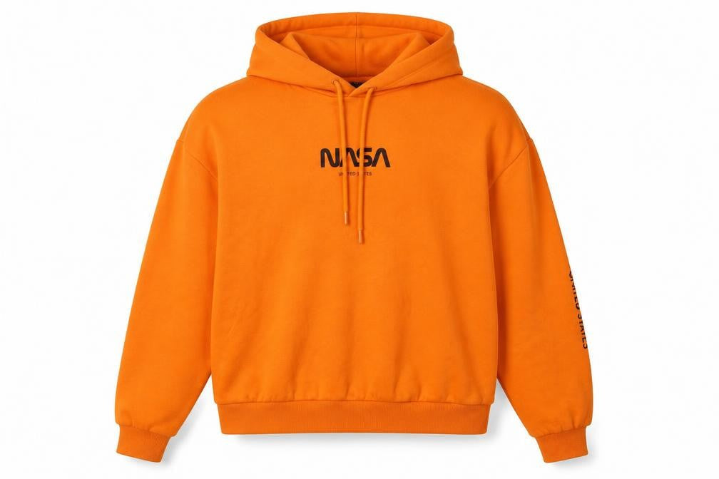 H&M Unisex Orange Pullover Hoodie, Medium