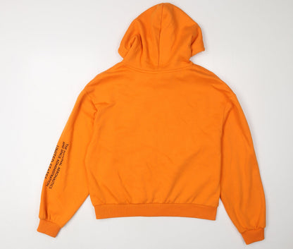 H&M Womens Orange Pullover Hoodie, Medium