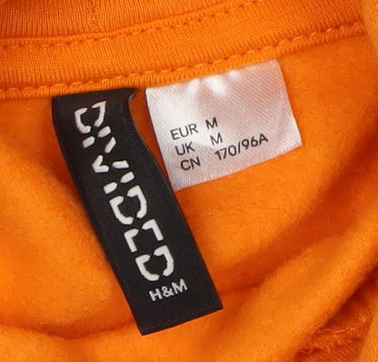 H&M Womens Orange Pullover Hoodie, Medium