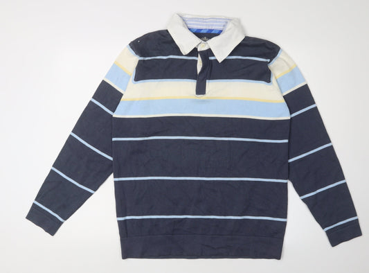 Marks and Spencer Men's Stripe Collared Pullover - S