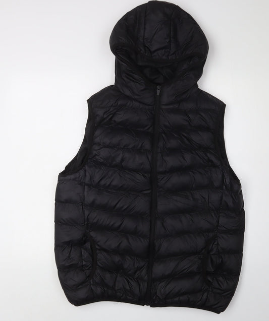 Brave Soul Men's Puffer Waistcoat XL Black Hooded