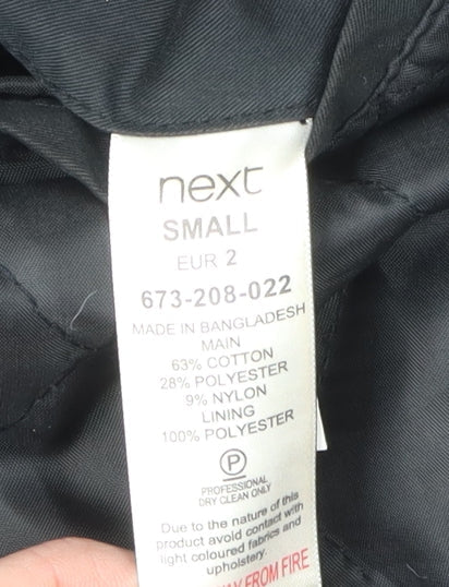 Next Women's Black Overcoat, Small, Cotton Blend