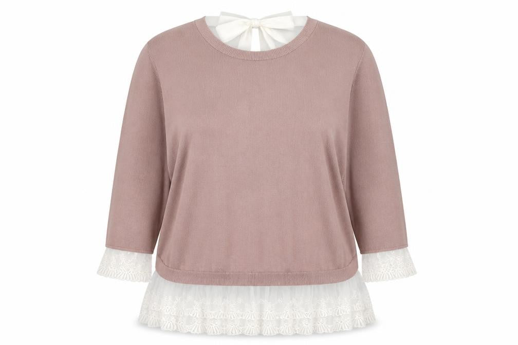 H&M Women's 3XL Pink Lace Pullover Jumper