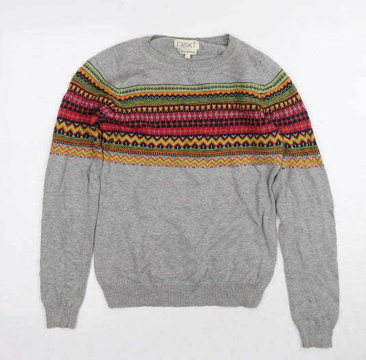 Next Women's Grey Geometric Pullover Jumper Size 6