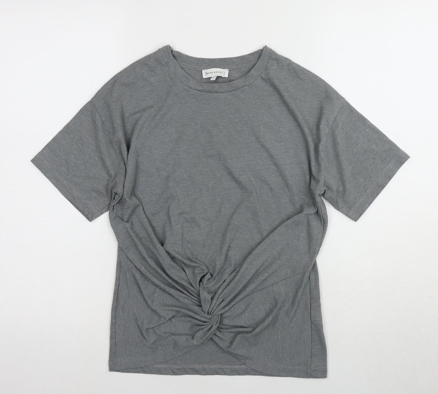 Warehouse Women's Grey Crew Neck T-Shirt Size 10