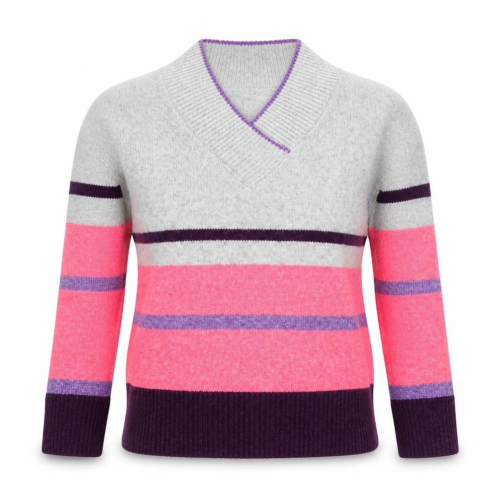 Next Women's Multicoloured Striped V-Neck Jumper S