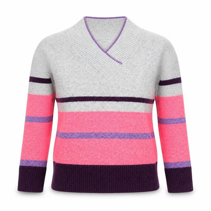 Next Women's Multicoloured Striped V-Neck Jumper S