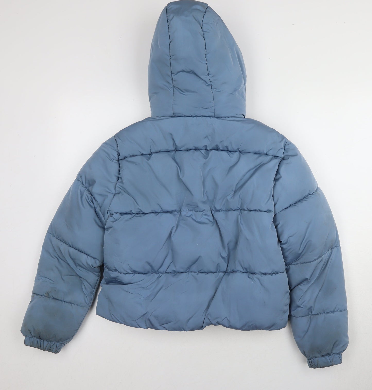 New Look Blue Girls Puffer Jacket 12-13 Years Hooded Winter