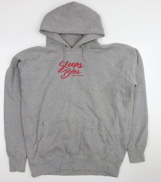Sleeps Bros Men’s 7XL Grey Pullover Hoodie, Relaxed Fit