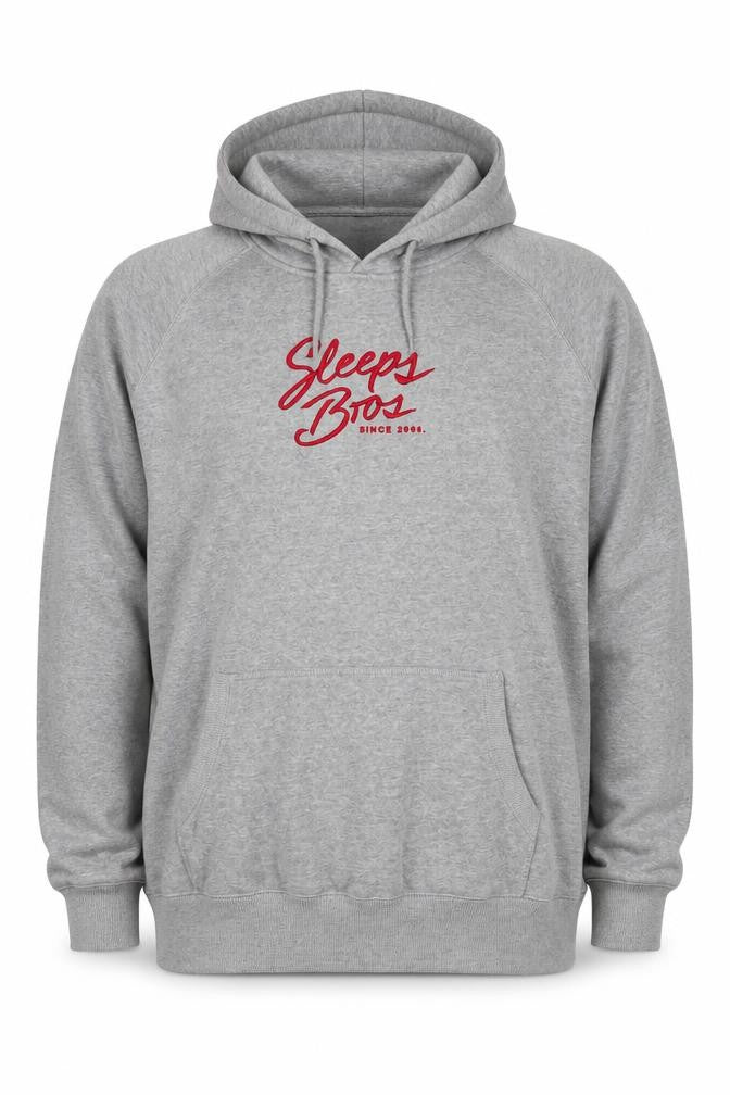 Sleeps Bros Men’s 7XL Grey Pullover Hoodie, Relaxed Fit