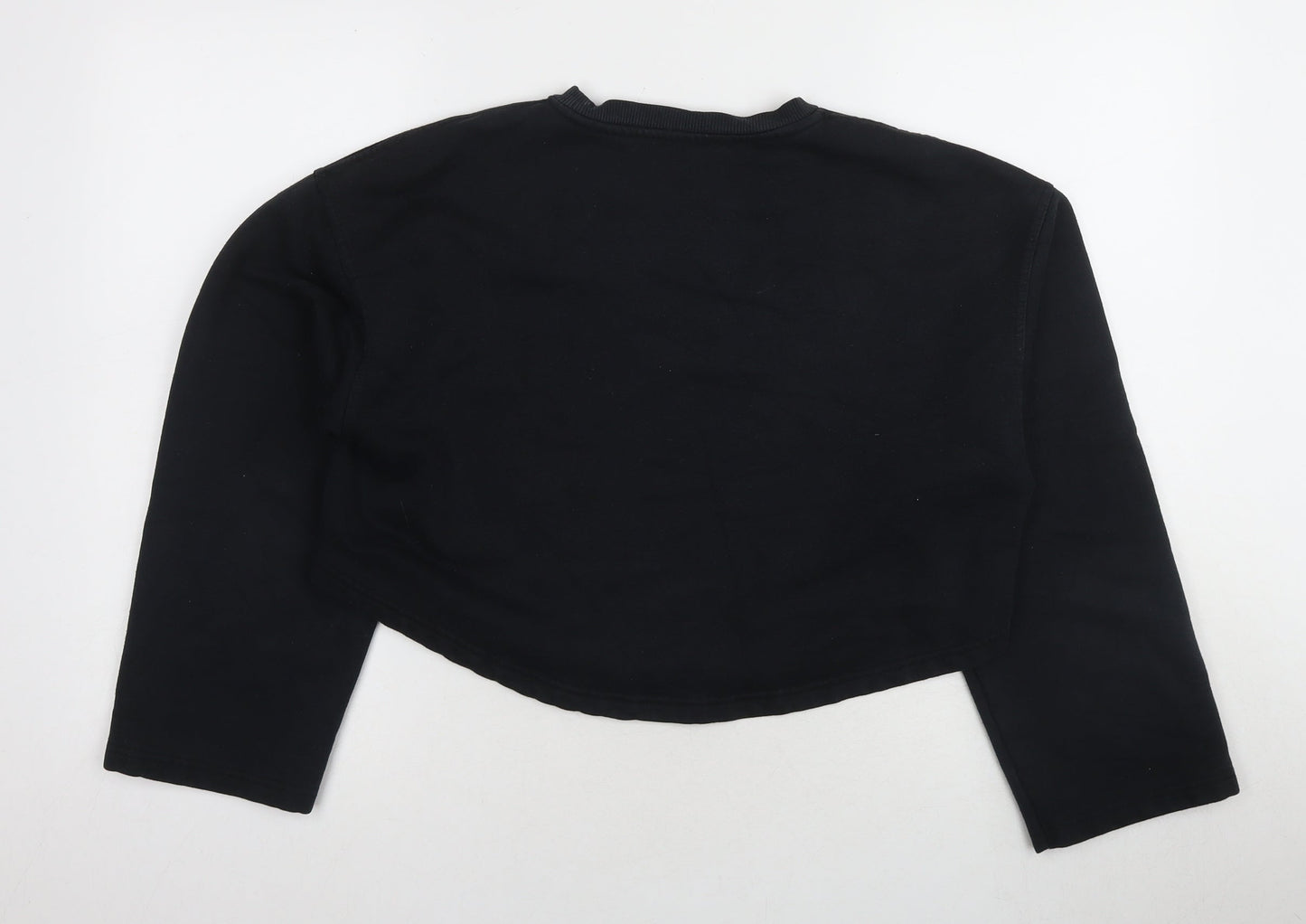 Zara Women's Black Crew Neck Pullover Sweatshirt Size 8