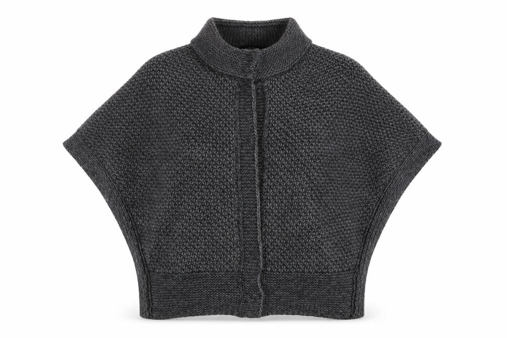 Lauren Vidal Women's Grey Cape Medium Wool Blend