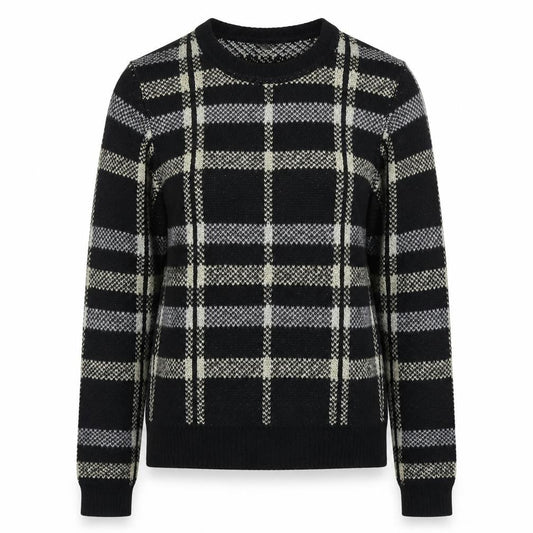 Oasis Women's Black XS Pullover Check Jumper