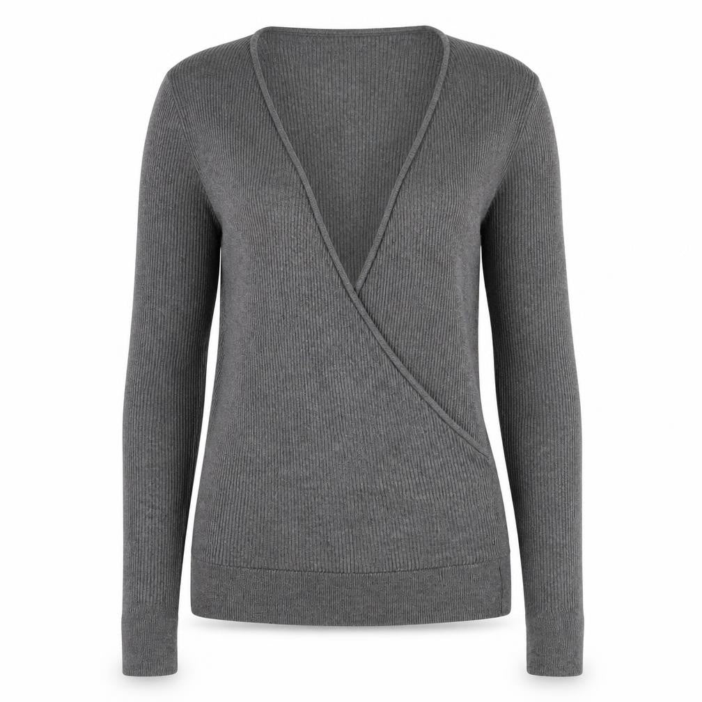 Oasis Women's Grey Wrap Knit Jumper, S