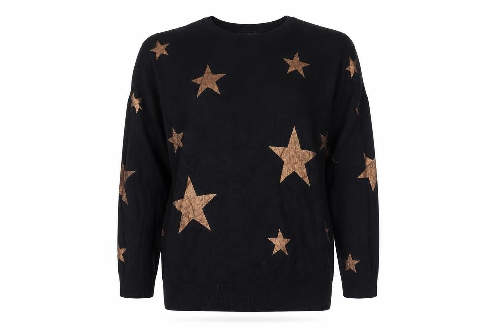 Red Herring Women's Black Star Jumper Size 10