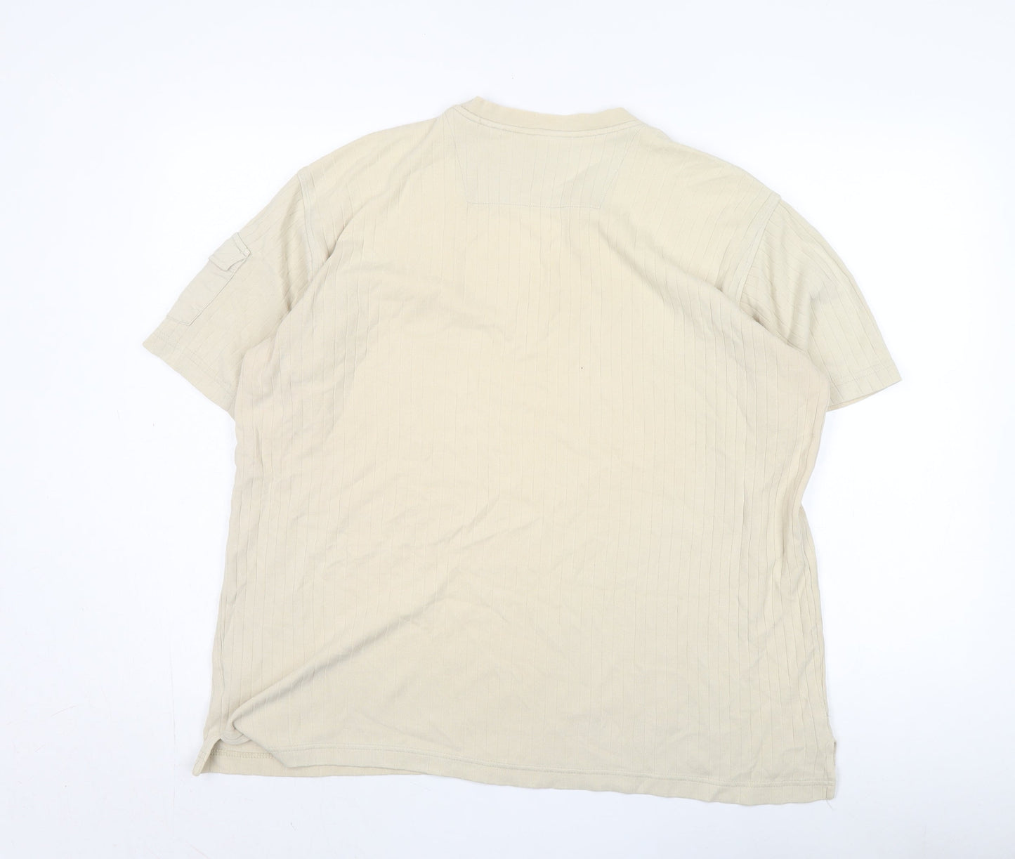 Disciple Men's Beige V-Neck Short Sleeve T-Shirt L