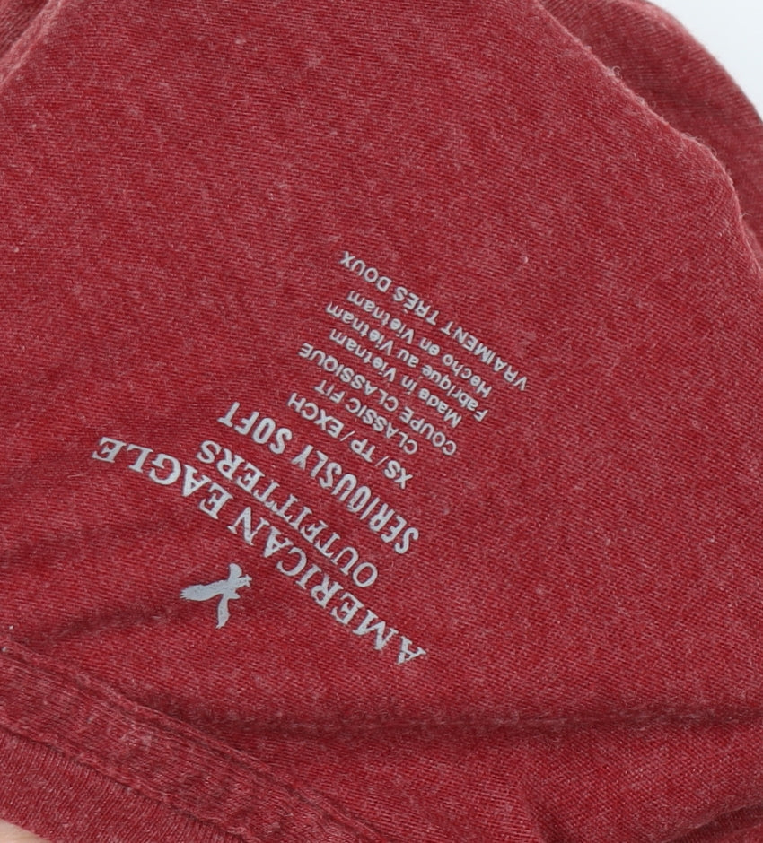 American Eagle Men's Red XS Classic Crew Neck T-Shirt