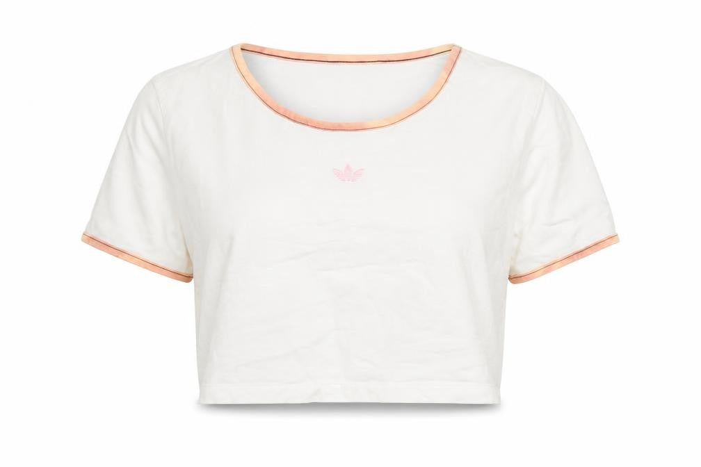 Adidas Women's White Cropped T-Shirt Size 16