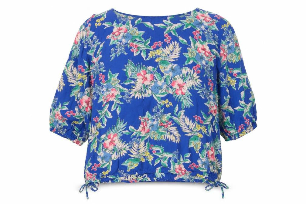Orient Traders Women's Blue Floral Tunic Blouse Size 18