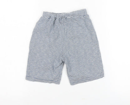 Back view of Tom Joule boys’ blue striped sweat shorts, 3 years, elastic waist