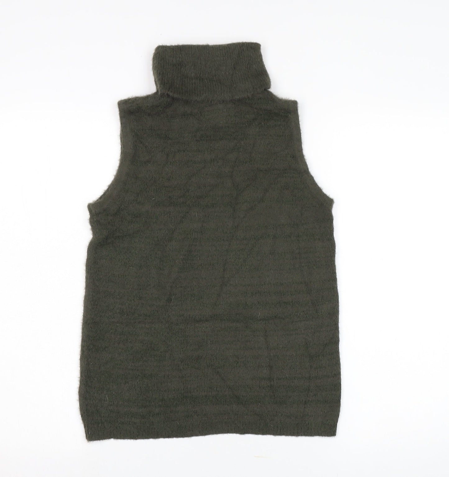 Cynthia Rowley Women's Green Roll Neck Sleeveless Jumper