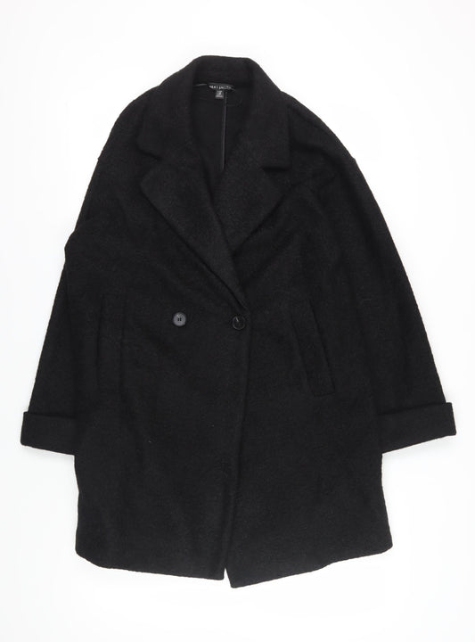 Next Women's Black Plus Size Classic Overcoat