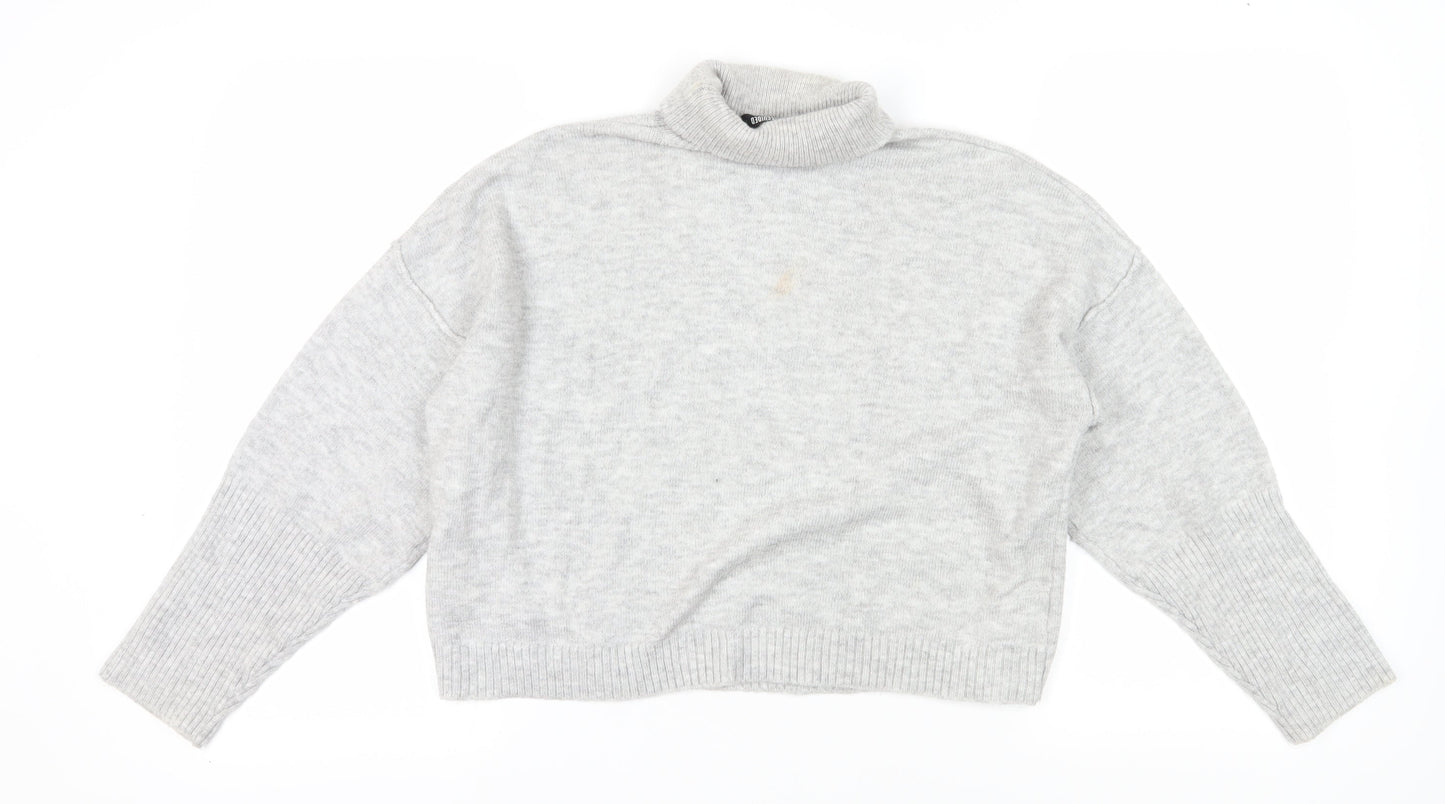 Missguided Womens Grey Roll Neck Petite Jumper