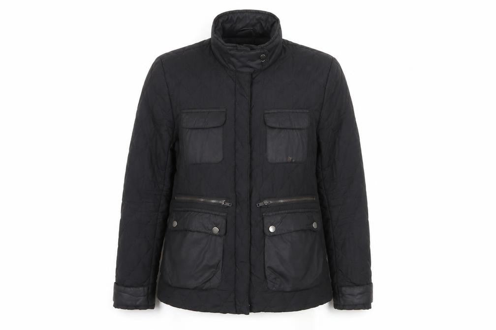 H&M Women's Black Quilted Jacket Size 10 - Casual & Stylish