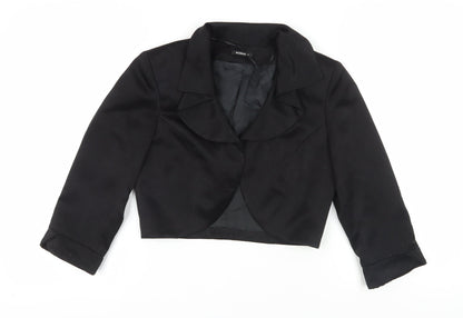 Additional front view of Roman Originals Women's Black Cropped Blazer, size 10