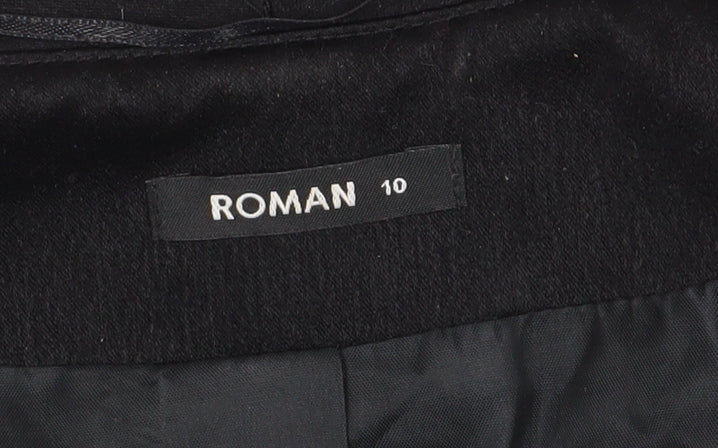 Brand and care label for Roman Originals Women's Black Cropped Blazer, size 10