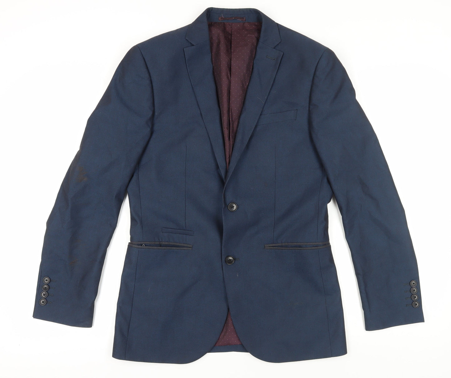 Next Men's Blue Blazer, Size 36R, Formal Single-Breasted