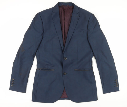 Next Men's Blue Blazer, Size 36R, Formal Single-Breasted