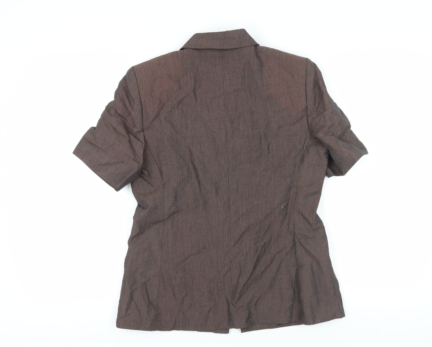 Marks and Spencer Women's Brown Pinstripe Blazer Size 12