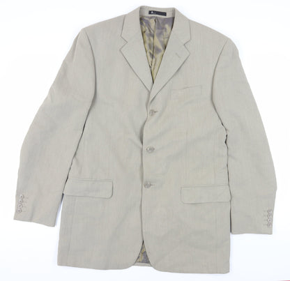 BHS Men's Beige Blazer, Size M, 40L Chest, Long