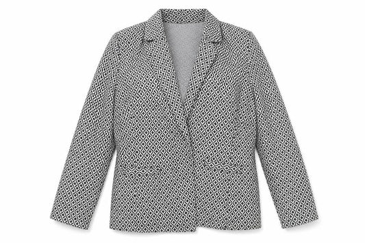 Marks & Spencer Women's Black Geometric Suit Jacket Size 16