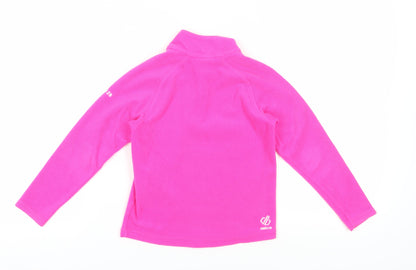 Back view of Dare 2b girls’ pink fleece sweatshirt 7-8 years pullover