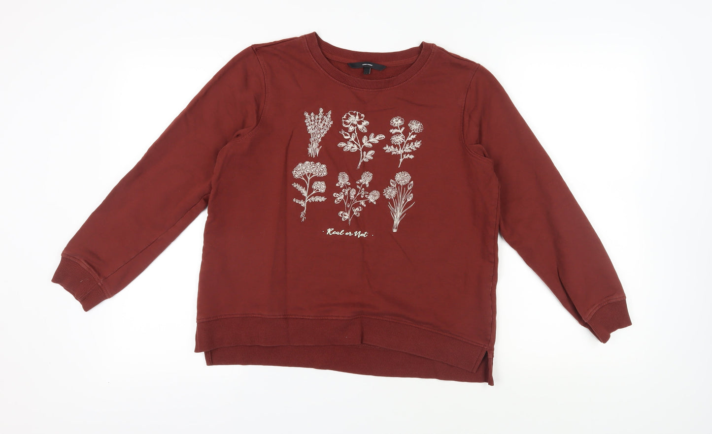 Vero Moda Women's Red Floral Pullover Sweatshirt L